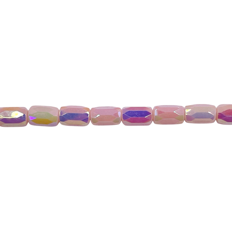 6x4mm Cylinder Glass Crystal Beige Jade Super AB