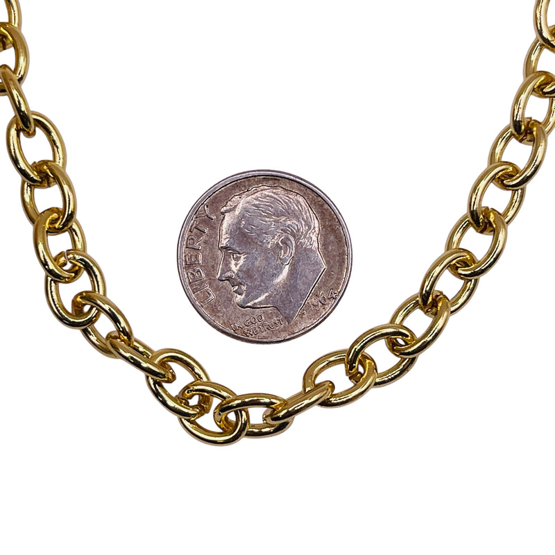 Losolo 8x6mm Stainless Steel Chain 18K Gold Plated