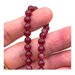 6mm Round Russian Strawberry Quartz
