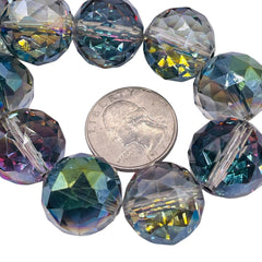 20mm Round Cut Glass Crystal Gold Violet Dream