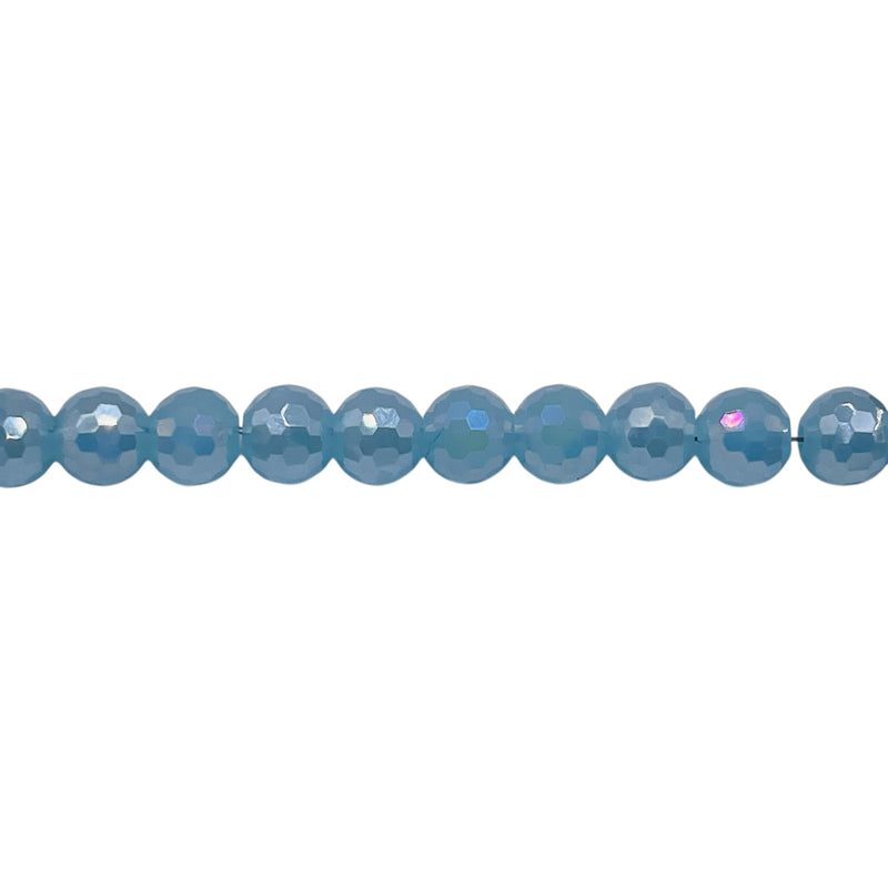 6mm Thunder Polish Round Disco Cut Aquamarine Jade Super AB