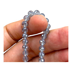 6mm Thunder Polish Round Disco Cut Gray Blue