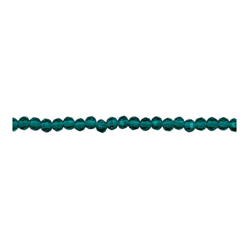 3mm Thunder Polish Glass Crystal Roundel Cut Green Zircon