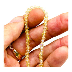 4mm Thunder Polish Glass Crystal Roundel Cut Magic Gold