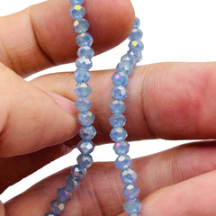 4mm Thunder Polish Glass Crystal Roundel Cut Lt. Sapphire Jade GA