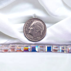 6mm Cube Glass Crystal Super AB