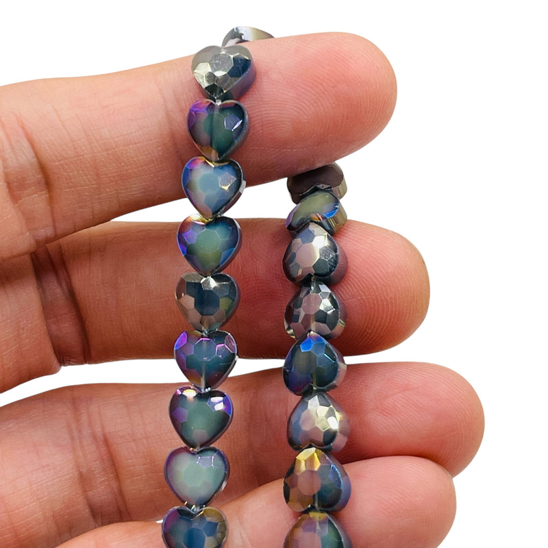 8mm Heart Glass Crystal Shadow