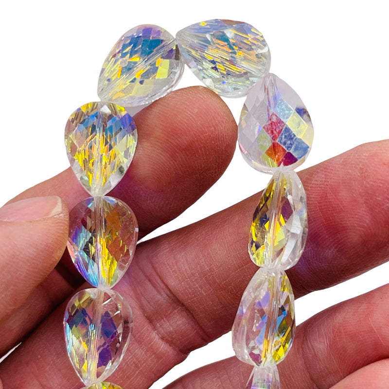 16x12mm Teardrop Glass Crystal Super AB
