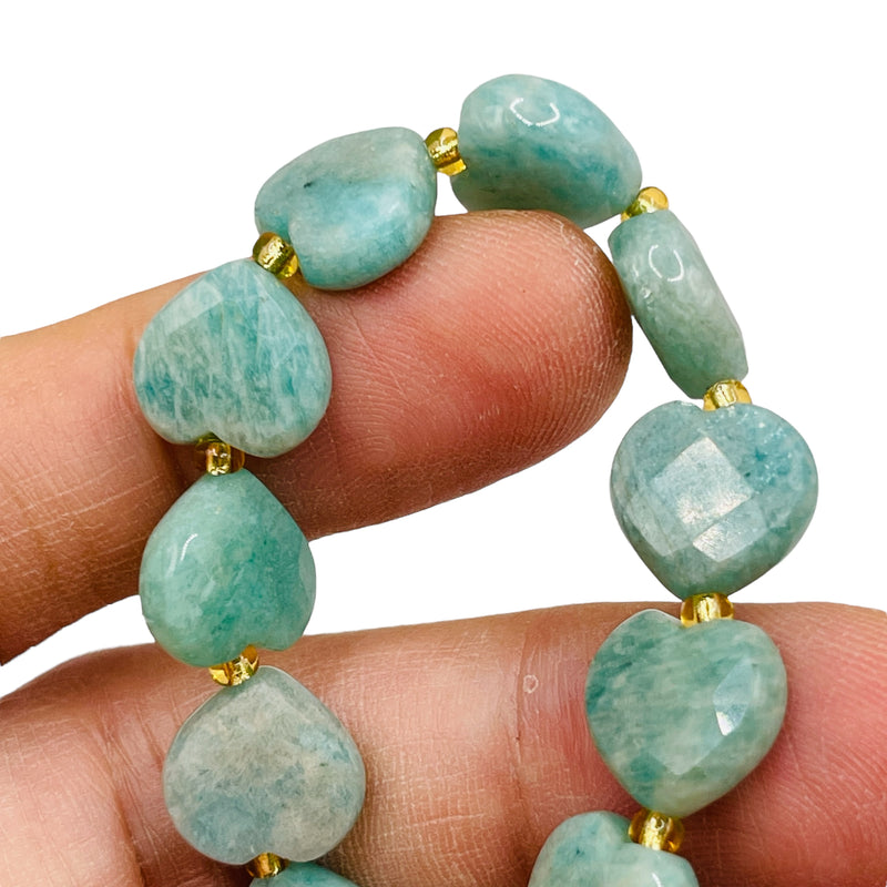 12mm Heart Cut Amazonite