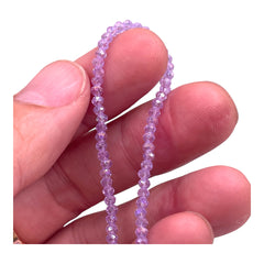3mm Thunder Polish Glass Crystal Roundel Cut Lt. Purple AB