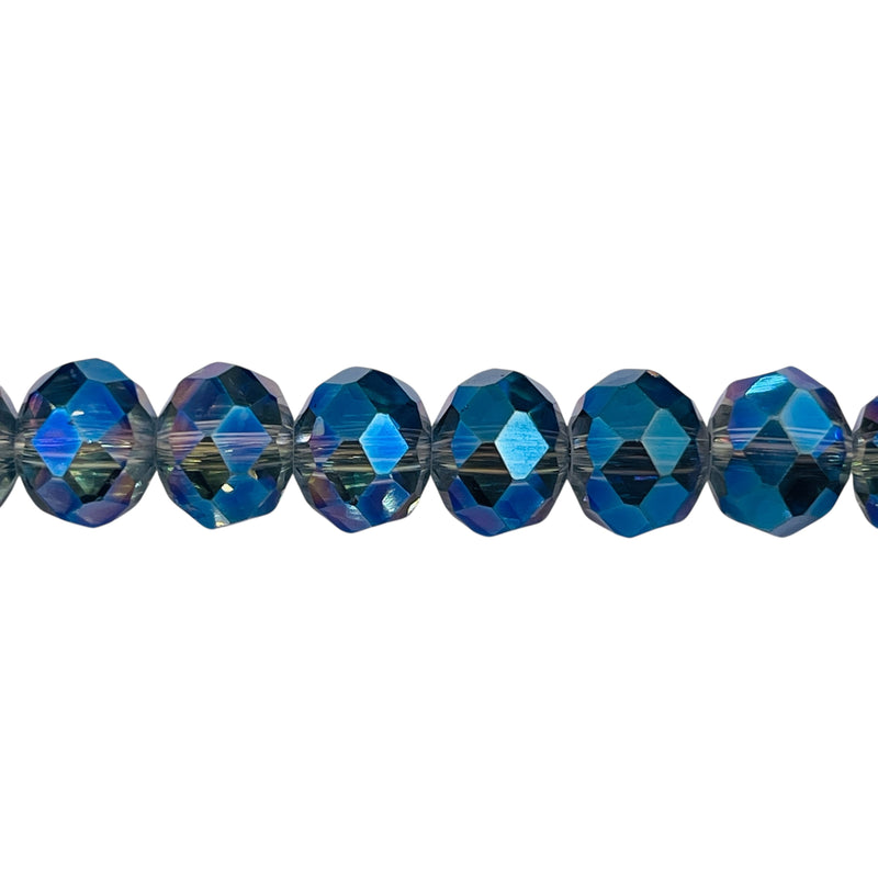 10mm Roundel Cut Glass Crystal Magic Green