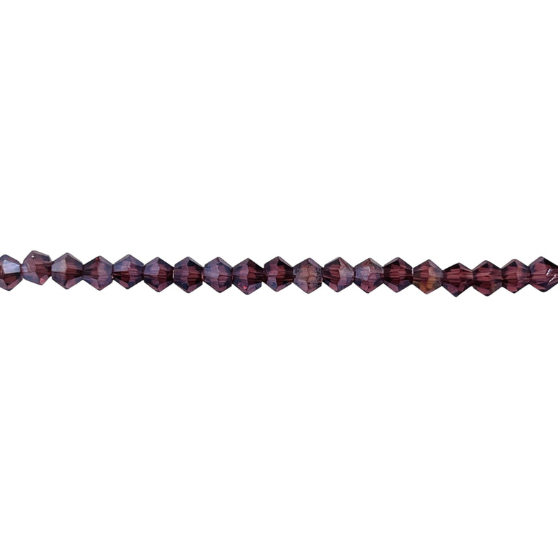 3mm Thunder Polish Glass Crystal Bicone Amethyst AB