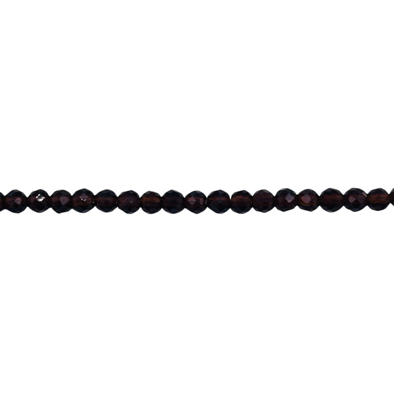 3mm Thunder Polish Round Cut Dark Smoked Topaz
