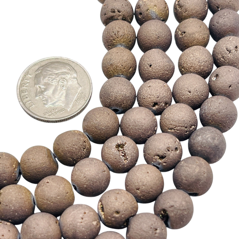 8mm Druzy Round Copper