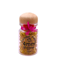 4mm Thunder Polish Glass Crystal Bicone Lime Bottle