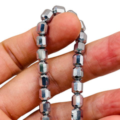 7x6mm Cylinder Cut White Gold