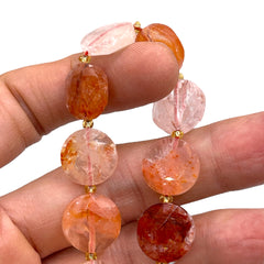 16mm Coin Cut Fire Quartz