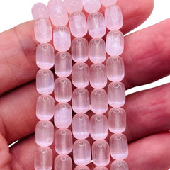 9x6mm Cylinder Super Cat Eye (Gypsum) Pink