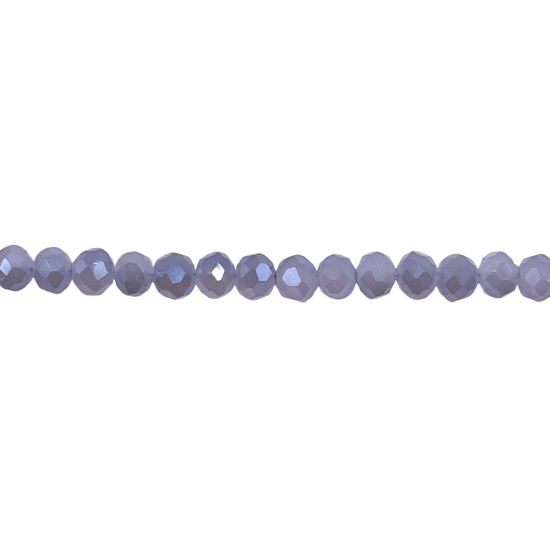 4mm Thunder Polish Glass Crystal Roundel Cut Gray Blue