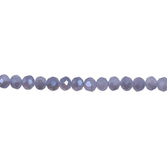 4mm Thunder Polish Glass Crystal Roundel Cut Gray Blue