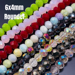 6x4mm Roundel Cut Glass Crystal Package Deal