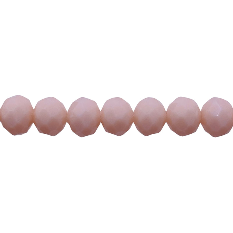 8mm Thunder Polish Glass Crystal Roundel Cut Beige