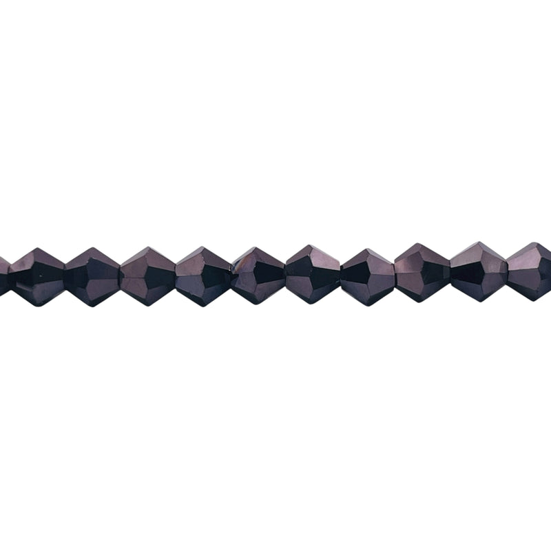 6mm Thunder Polish Glass Crystal Bicone Hematite