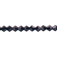 6mm Thunder Polish Glass Crystal Bicone Hematite