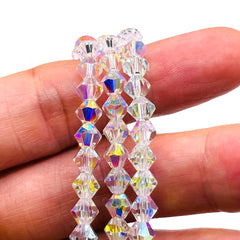 6mm Thunder Polish Glass Crystal Bicone Clear Super AB