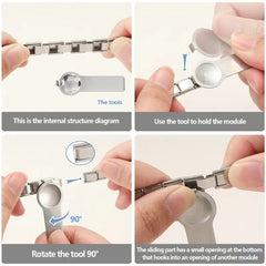 Italian Stainless Steel Link Rhodium