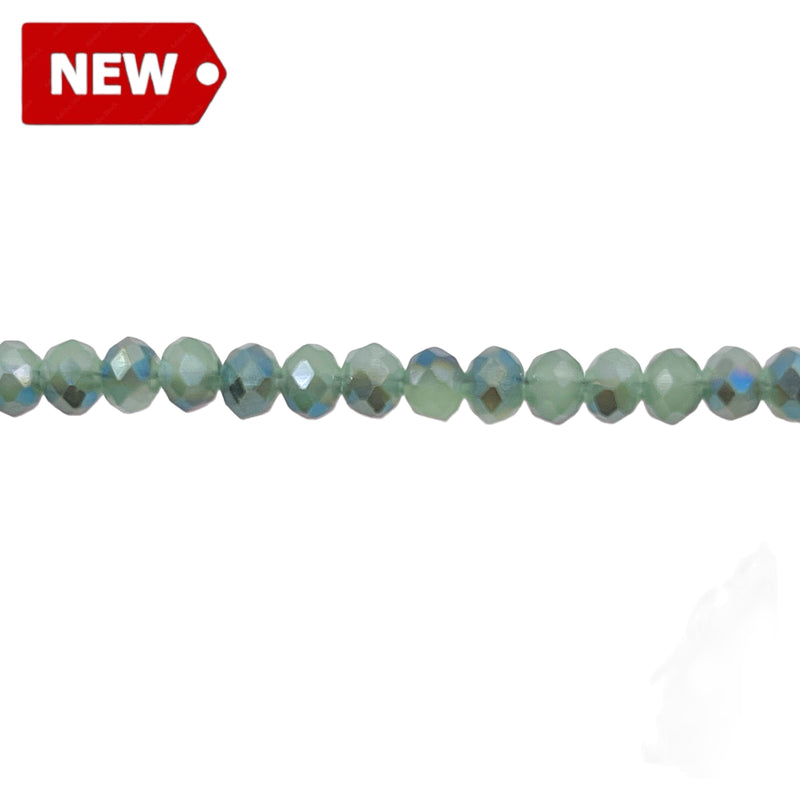 4mm Thunder Polish Glass Crystal Roundel Cut Fern GL