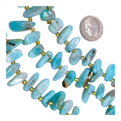 9-13mm Chips Amazonite side drilled