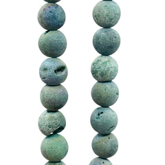 8mm Druzy Round Magic Green