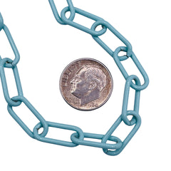 Losolo 16.5x7.5mm Stainless Steel Chain Turquoise