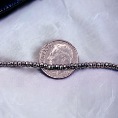 2mm Thunder Polish Glass Crystal Roundel Cut Silver