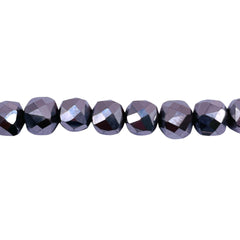 7x7mm Cube Hematite Rhodium