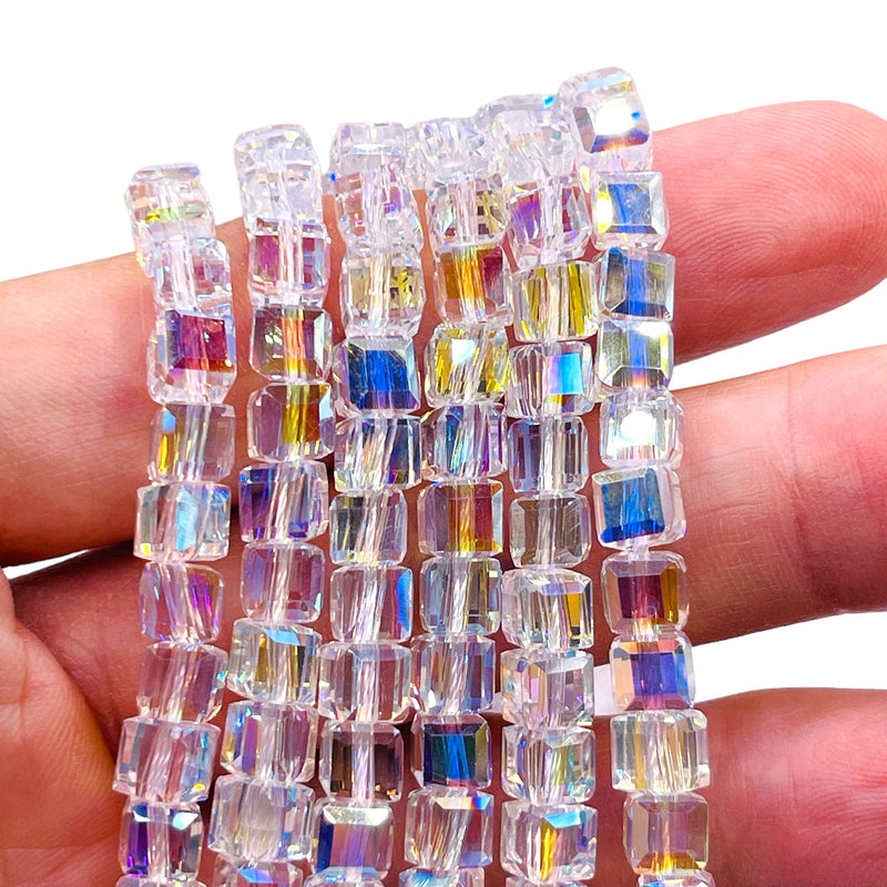 6mm Cube Glass Crystal Super AB