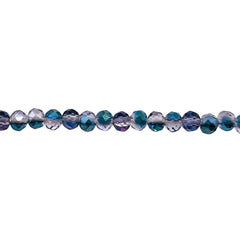 4mm Thunder Polish Glass Crystal Roundel Cut Violet Dream