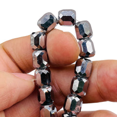9x8mm Barrel Cut White Gold