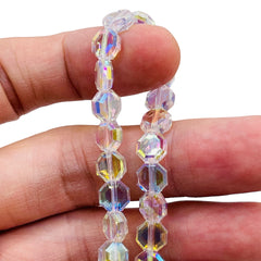 8mm Octagon Glass Crystal Super AB