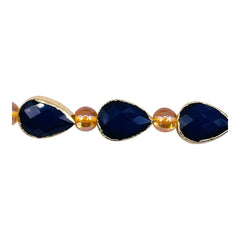 14x10mm Tear Drop Gold Edge Sapphire Jade