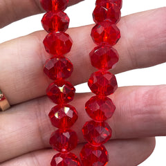 10mm Thunder Polish Glass Crystal Roundel Cut Red
