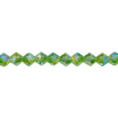 6mm Thunder Polish Glass Crystal Bicone Chrysolite AB