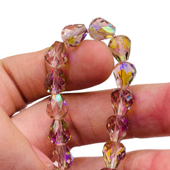 9x8mm Teardrop Glass Crystal Black Diamond Super AB