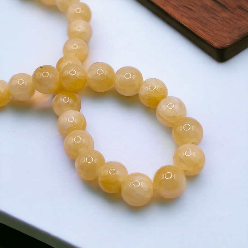 Dyed Jade Round Gold Champaign