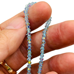 3mm Thunder Polish Glass Crystal Bicone Lt. Aquamarine AB