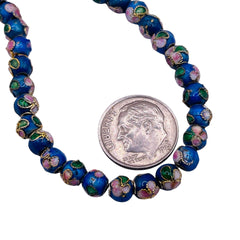 6mm Round Cloisonne Blue