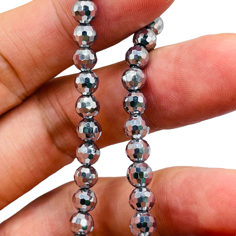 6mm Thunder Polish Round Disco Cut White Gold
