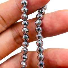 6mm Thunder Polish Round Disco Cut White Gold