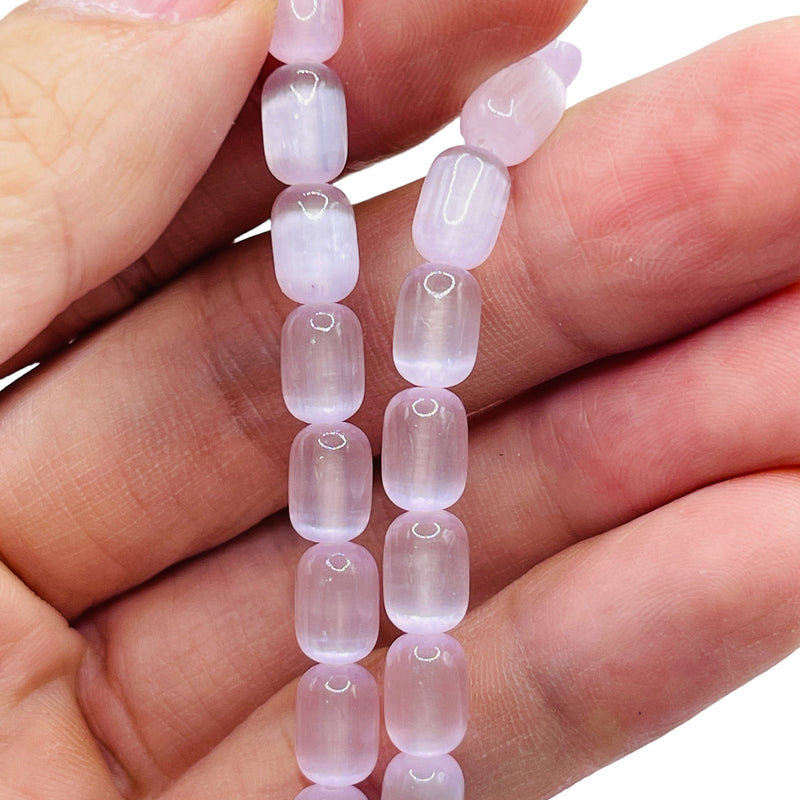 9x6mm Cylinder Super Cat Eye (Gypsum) Purple